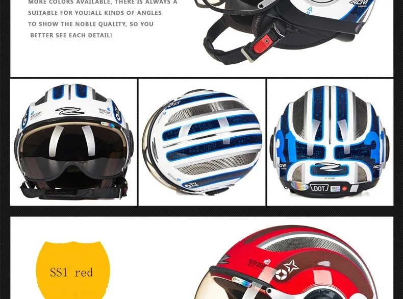 ZEUS Винтаж мото rcycle шлемы мужские мото шлем DOT одобрить ретро женщин для велосипеда, мотоцикла, скутера 4 сезона шлемы