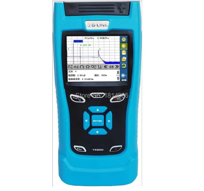 Ручной OTDR TR303 SM 1310/1550nm 30/28 дБ интегрированный VFL сенсорный экран 120 км Оптический