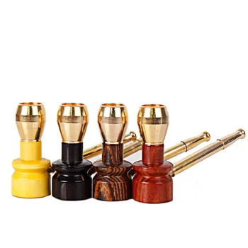 

New Hot Chess Wood+metal Small Pipes Can Washed Wood Smoking Pipe Tobacco Pipe Portable Narguile Gift Grinder Cigarette Holder