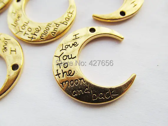 

10pcs Good Heavy Antique Silver tone/Golden Love Moon Connector Pendant Charm/Finding DIY Accessory Jewellery Making