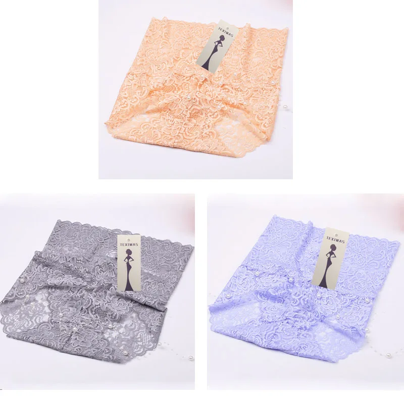 skin grayLightpurple TEXIWAS, 3 шт./лот, женские сексуальные кружевные трусики, высокая талия, бесшовное мягкое нижнее белье, женские трусы, хлопок, промежность, трусики для женщин - Цвет: skin grayLightpurple