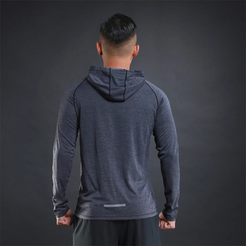 WOSAWE Men GYM Shirts Hoodie Fitness Sweatshirt Quick-dry Men's Clothing Long-sleeve Training T-Shirt Sports Running Shirts
