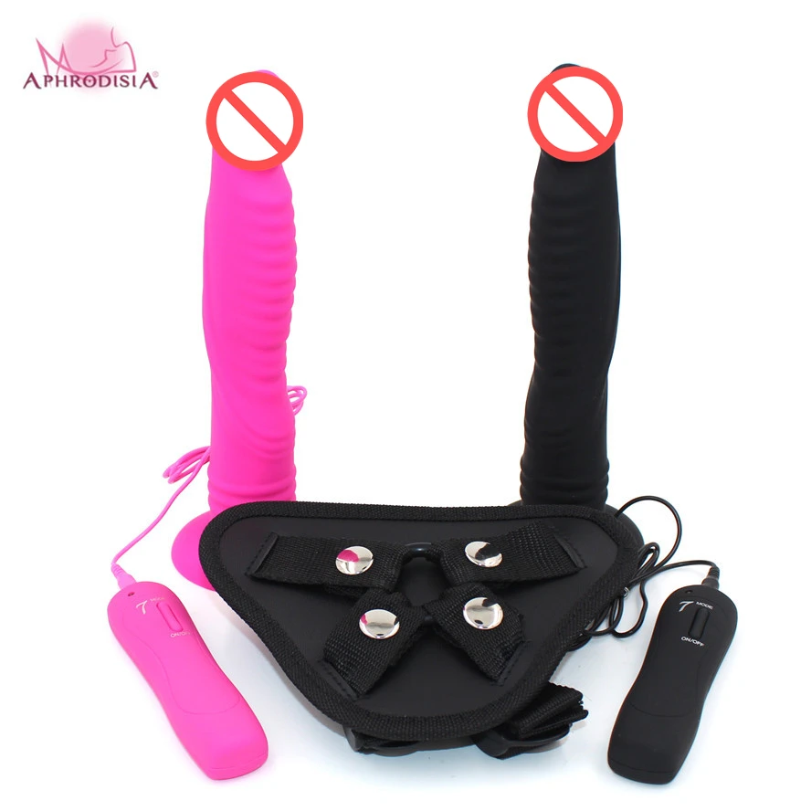 Silicone strap on dildo sex toys for women Strapon Lesbian vibrator 7 vibrating Adult 3 size penis suction cup Dildo