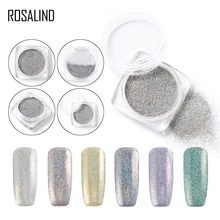 ROSALIND Блестки для ногтей 1 шт. Блестящий серебряный лак для ногтей Дизайн ногтей УФ-отверждение украшения Блеск Маникюр голографическая пыль