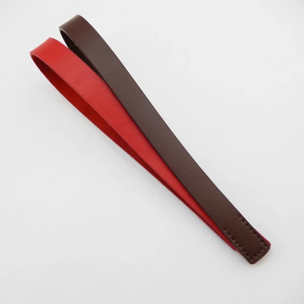 

2pcs Genuine Leather Handles Durable Shoulder Bags Detachable Belt Handle DIY Handmade Replacement Handbag Strap 50cm Brown Red