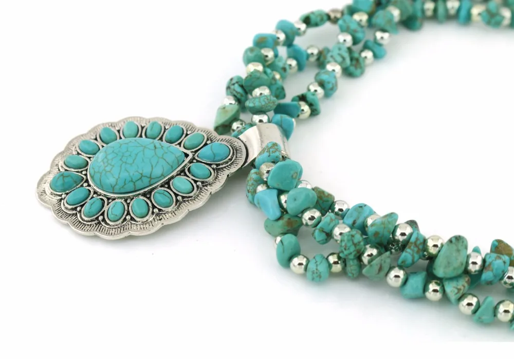 JIANXI Горячая tTurquoise бисера кулон ожерелье Мода богемный многослойный Воротник себе ожерелье ювелирные изделия