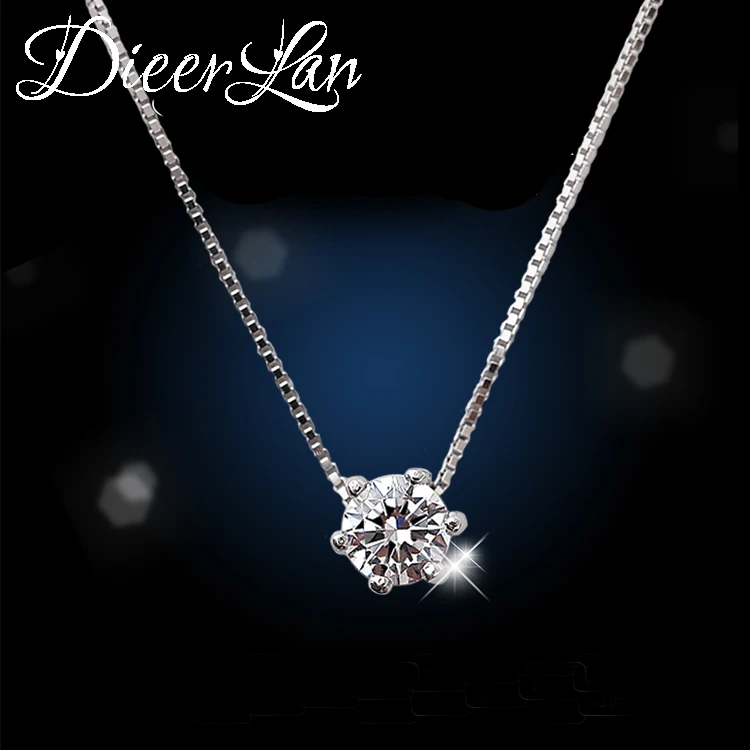 

Free Shipping 925 Sterling Silver Jewelry AAA Zircon CZ Claw Maxi Necklace Necklaces & Pendants For Women