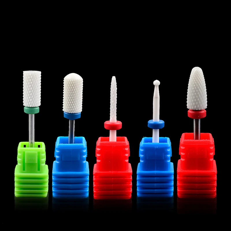 Ceramic Nail Drill Bit Barrel Smooth Top Bullet Drill Bits for Electric