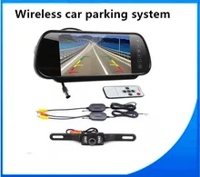 Auto 800*480 Car Mirror Monitor 7 inch Dashboard screen + Car Wireless backup parking car plate license Rear Camera system kits