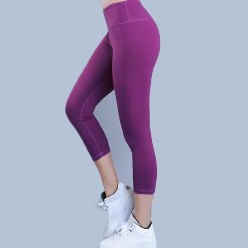 Eshtanga capris women sports crop top quality Solid High Elastic Waist Thick Material Bodybuilding Yoga skinny pants