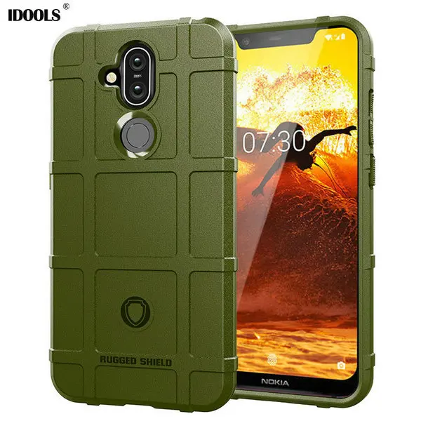 IDOOLS Case for Nokia 8.1 Soft Slim Armor Matte Shockproof Rugged Rubber TPU Back Cover Bags Cases Shell |
