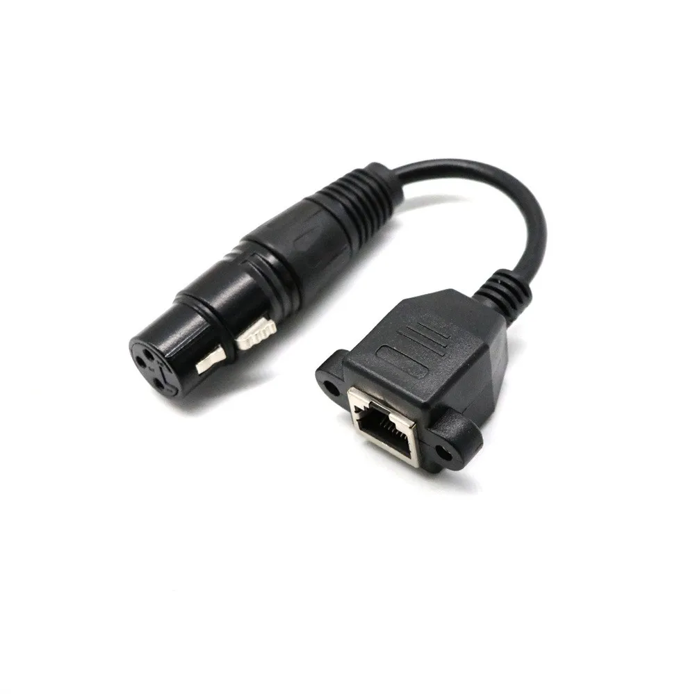 15 см XLR 3-контактный разъем RJ45 Женский сетевой адаптер конвертер кабель Прямая