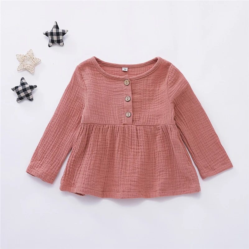 2019 New Arrival Kid Baby Girls Dress Long Sleeve Toddler Newborn Baby Girls Long Sleeves Button Princess Dress Clothes V9# (7)