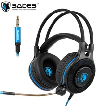 SADES SA936 Игровые наушники, стерео игровая гарнитура, 3,5 мм микрофон для Xbox One PS4 ПК ноутбука