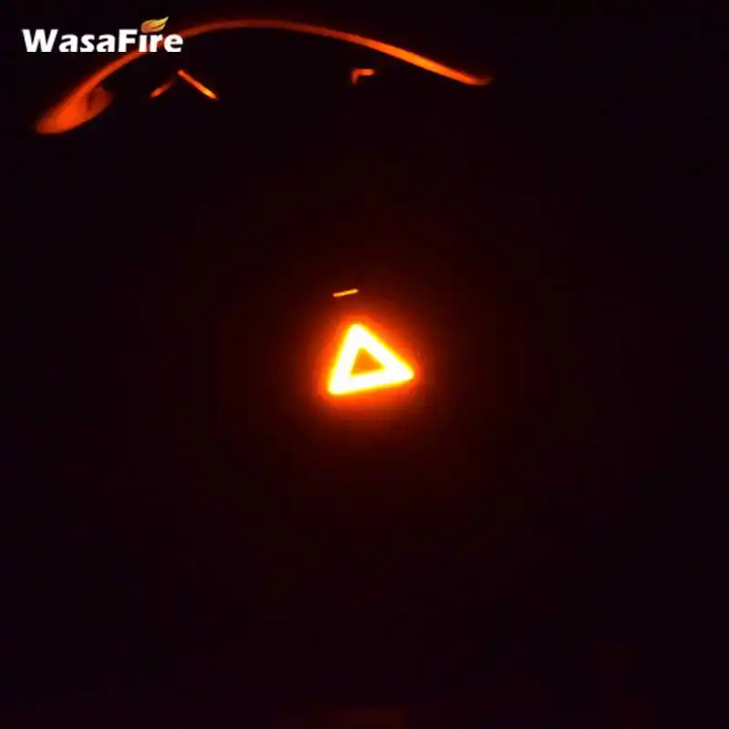 Велосипедный задний светильник WasaFire, 6 режимов, треугольная форма, красный, желтый светильник s COB, светодиодный велосипедный светильник, задний фонарь, Перезаряжаемый USB велосипедный светильник