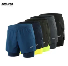 ARSUXEO Men’s Running Shorts 2 In 1 Dry Fit Compression Jogging Shorts Gym Fitness Marathon Sport Shorts With Longer Liner
