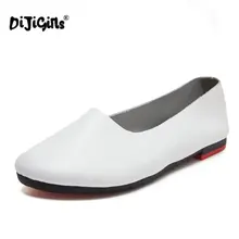 Женская обувь; сезон весна; Брендовая женская обувь из натуральной кожи; лоферы на плоской подошве; 7 цветов; женская обувь на плоской подошве без застежки; обувь с круглым носком