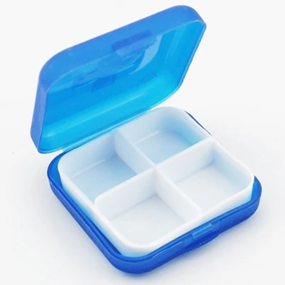 Новая коробка для экстренной помощи, переносная аптечка для путешествий, 4 решетки, минил, медицинский набор, семейные таблетки, сумка для хранения лекарств, удобная - Цвет: Blue