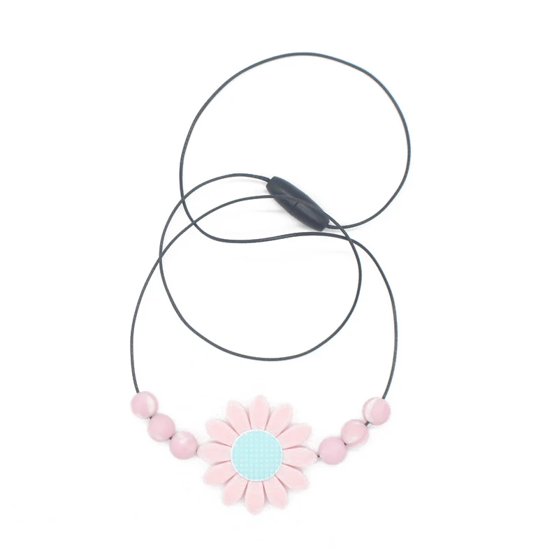 

Baby teathers toy Chewable Pendant Baby Baby Biting Rubber Molar Bar Necklace White infant toys