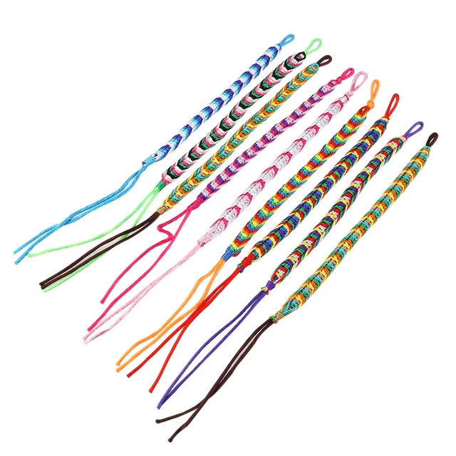 9pcs Handmade Colorful Braided Bracelets Thread Wrist Ankle 9pcs Handmade Colorful Braided Bracelets Thread Wrist Ankle Random Color
