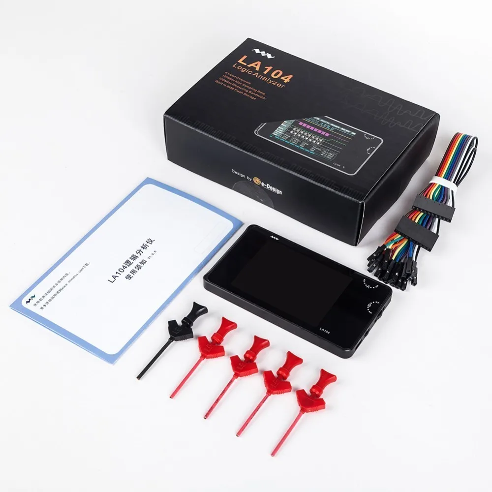 Цифровой логический анализатор LA104 USB Mini 4 канала 100 МГц максимальная частота дискретизации Встроенный 8 Мб флэш-накопитель 2," осциллограф