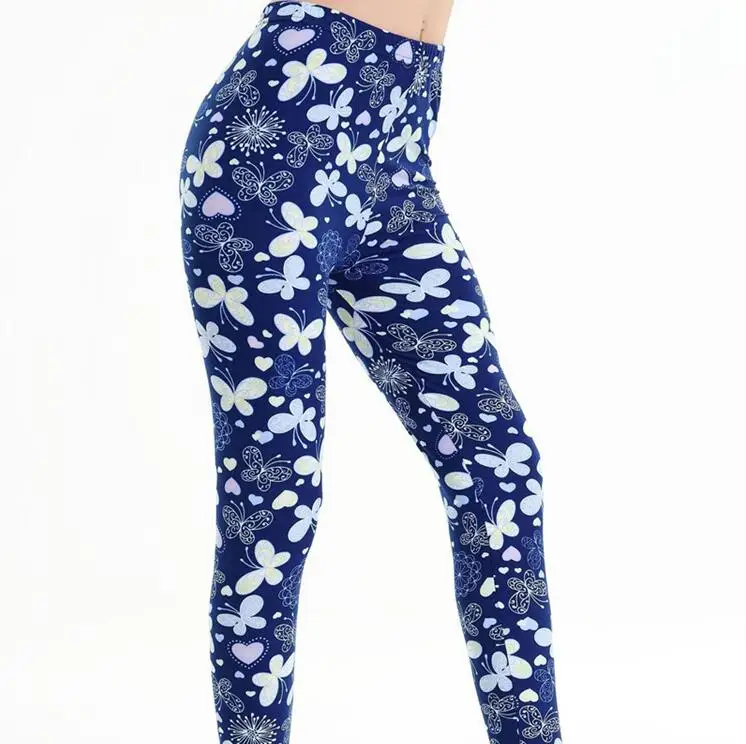 YSDNCHI Exercise Elastic Leggins Women Clothes 2020 Printed Legging Flower High Waist Pants Push Up Legging Leggins Fitness Pant fleece leggings Leggings