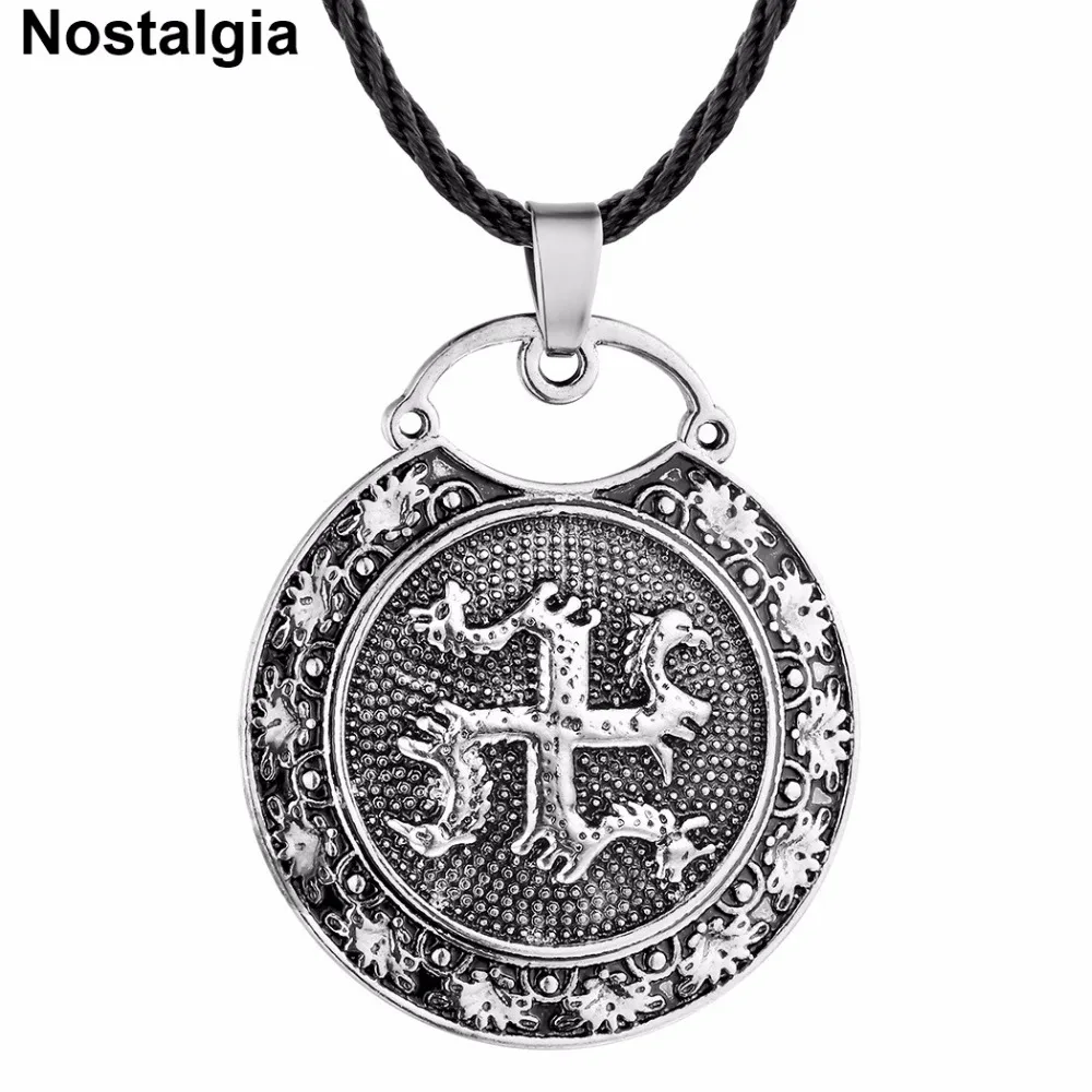 Nostalgia Viking Dragon Necklace With Flower Pattern Pagan Talisman Slavic Kolovrat Pendant Amulet | Украшения и аксессуары