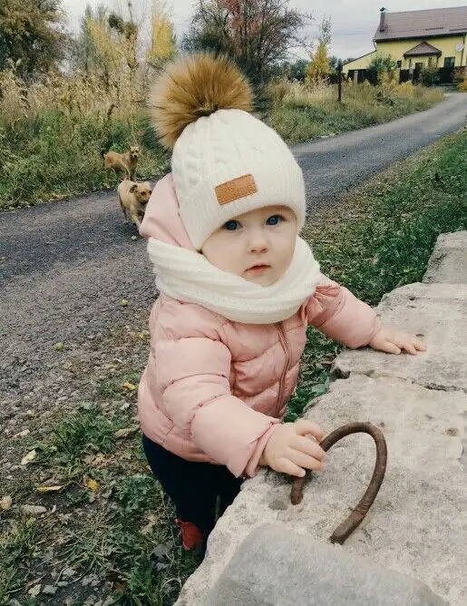 Новое поступление новорожденных зимние шапки для детей теплый шерстяной вязаный шапка для мальчиков и девочек круглый Кепки защищая уши