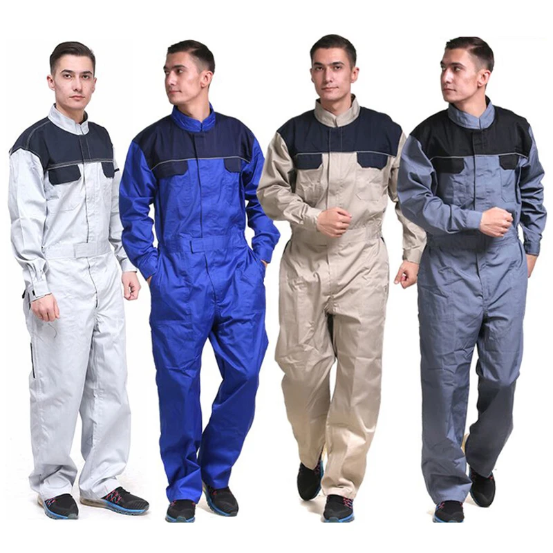 

Men Work Overalls Long Sleeve Wear-resistant Factory Uniforms Unisex Labor Working Coveralls Workwear Repairman Auto Repair