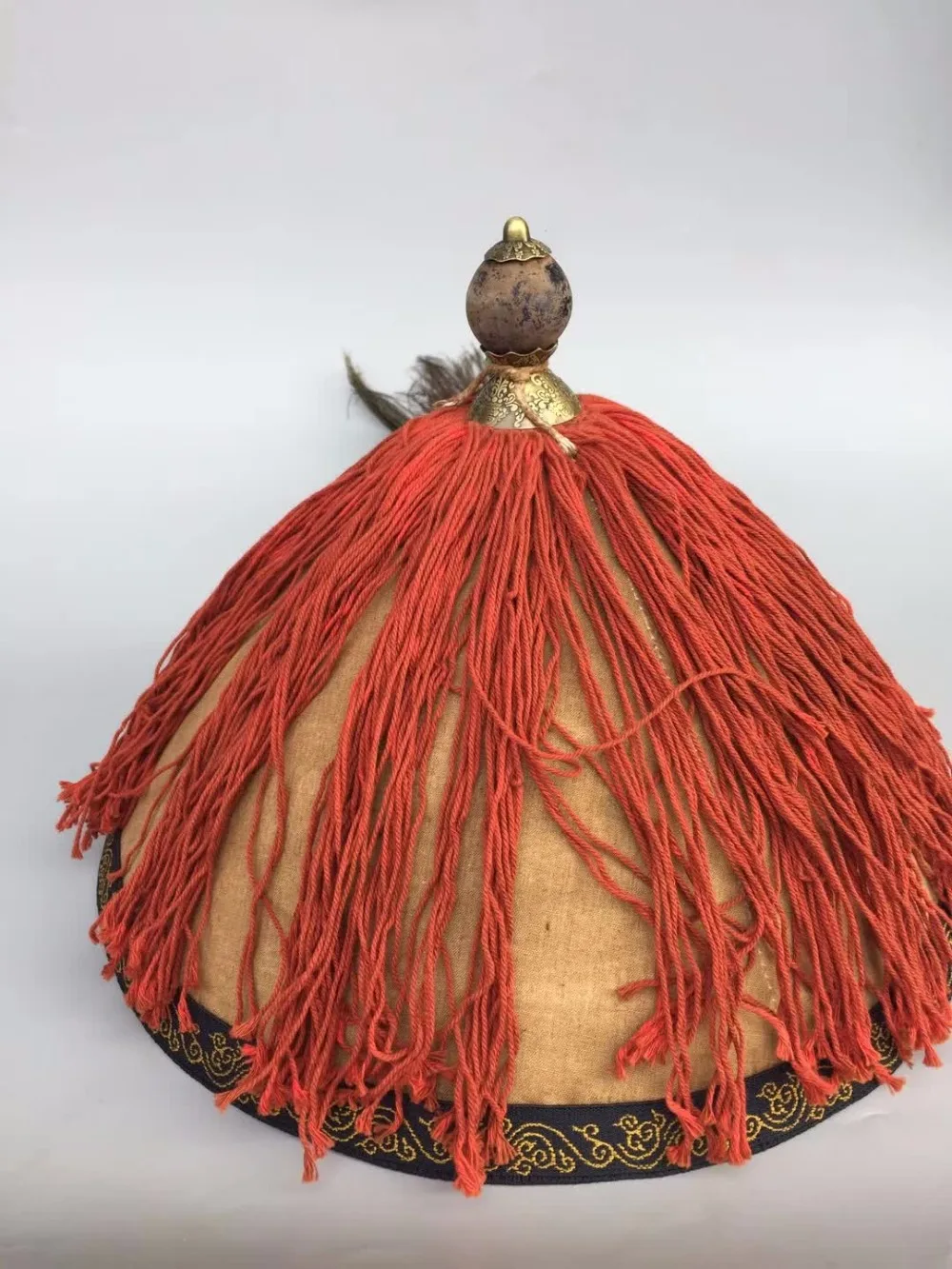 

Collection Chinese Officer hat Small ornaments and miniature models,Traditional Qing Dynasty court decoration hat 002