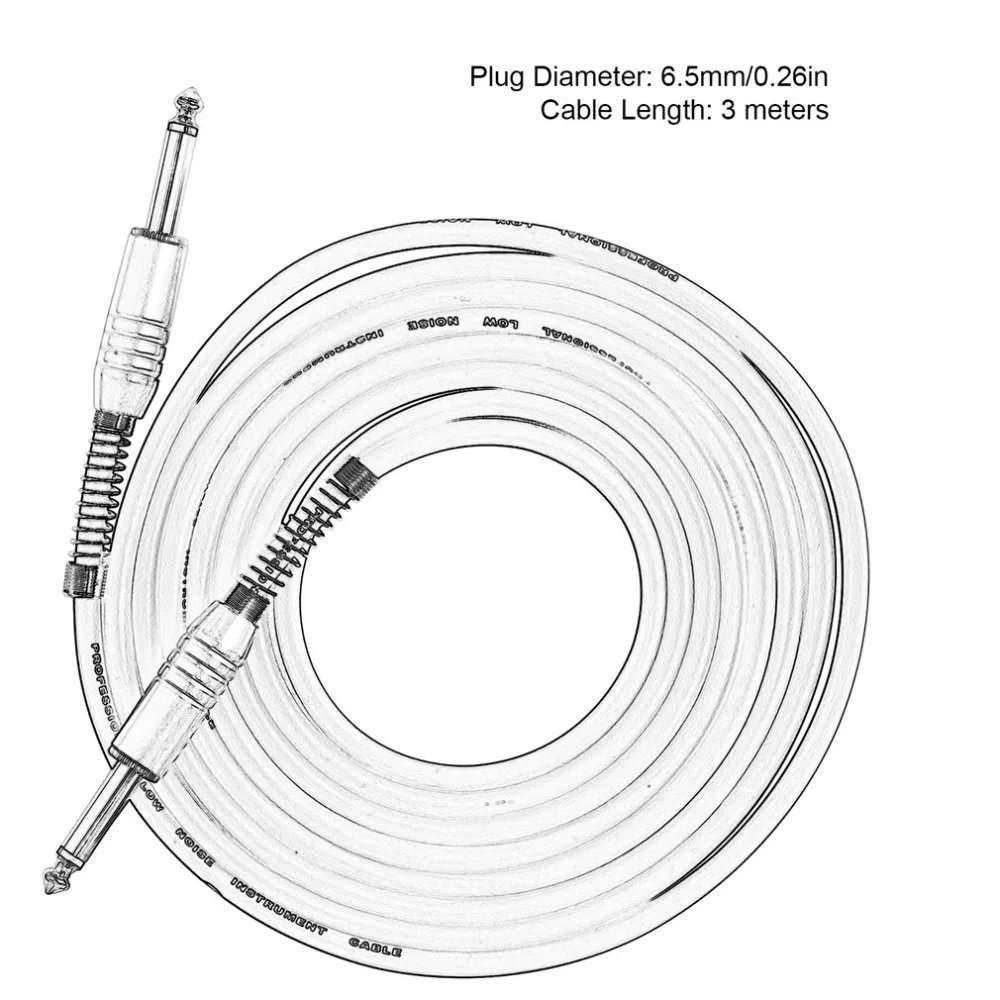 FLGW-24 Mono Jack гитарный кабель аудио кабель «Папа-папа» провод шнур резиновый медный 6,35 мм прямой штекер для электрических инструментов 15