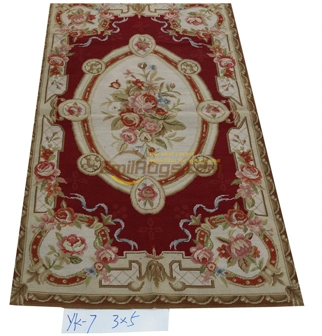 

Vintage Hand-embroidered Needlepoint Carpet Needle-point Knits Hand-made Carpets Handmade Table Decor