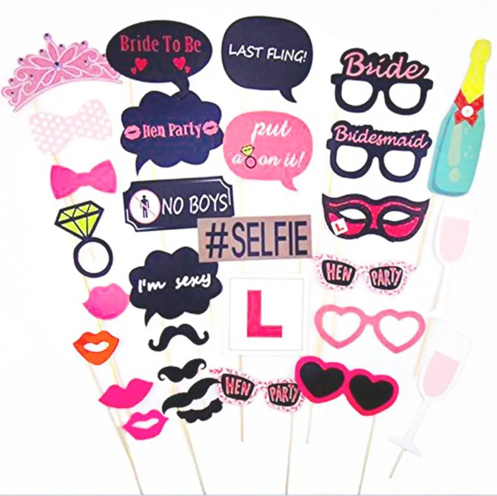 

Newest Photo Booth Props Panel Hen Party Accessories for Wedding Anniversary Newborn Party