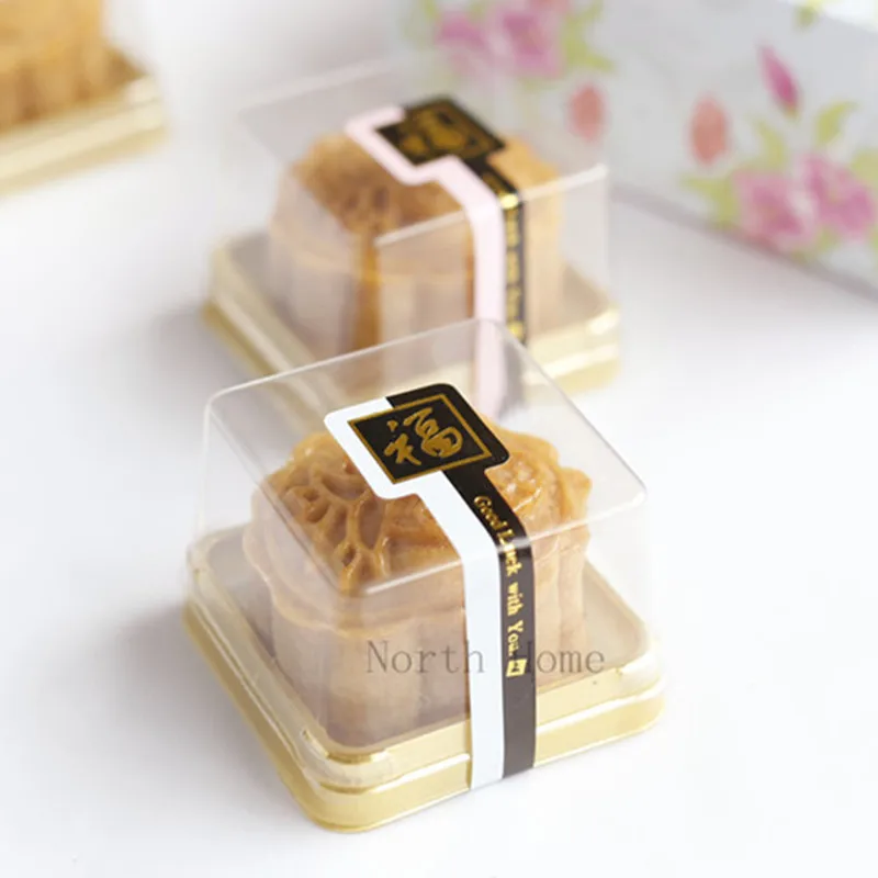 Пластиковые Cake Box Один Человек Торт Коробки Золотой Нижней Mooncake Из Пвх Пищевой