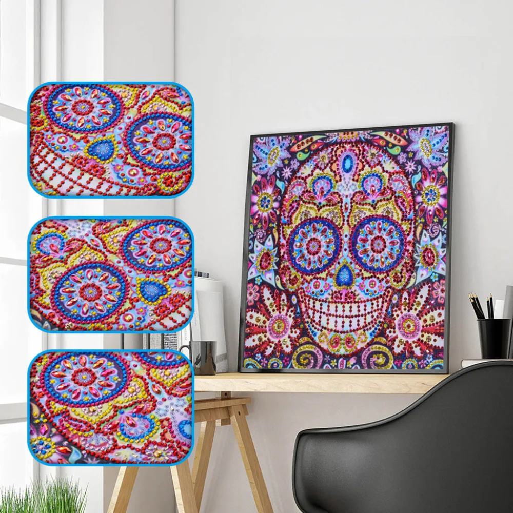 

Special Shaped Diamond Painting Skull Shape 5D DIY Partial Drill Cross Stitch Kits Rhinestone Diamond Embroidery Arts Craft &s