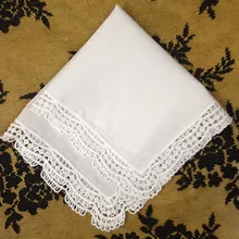 Модные женские носовые платки 12 шт./партия 1" x12" белые хлопковые Свадебные носовые платки вышитые кружевные платочки для особых случаев