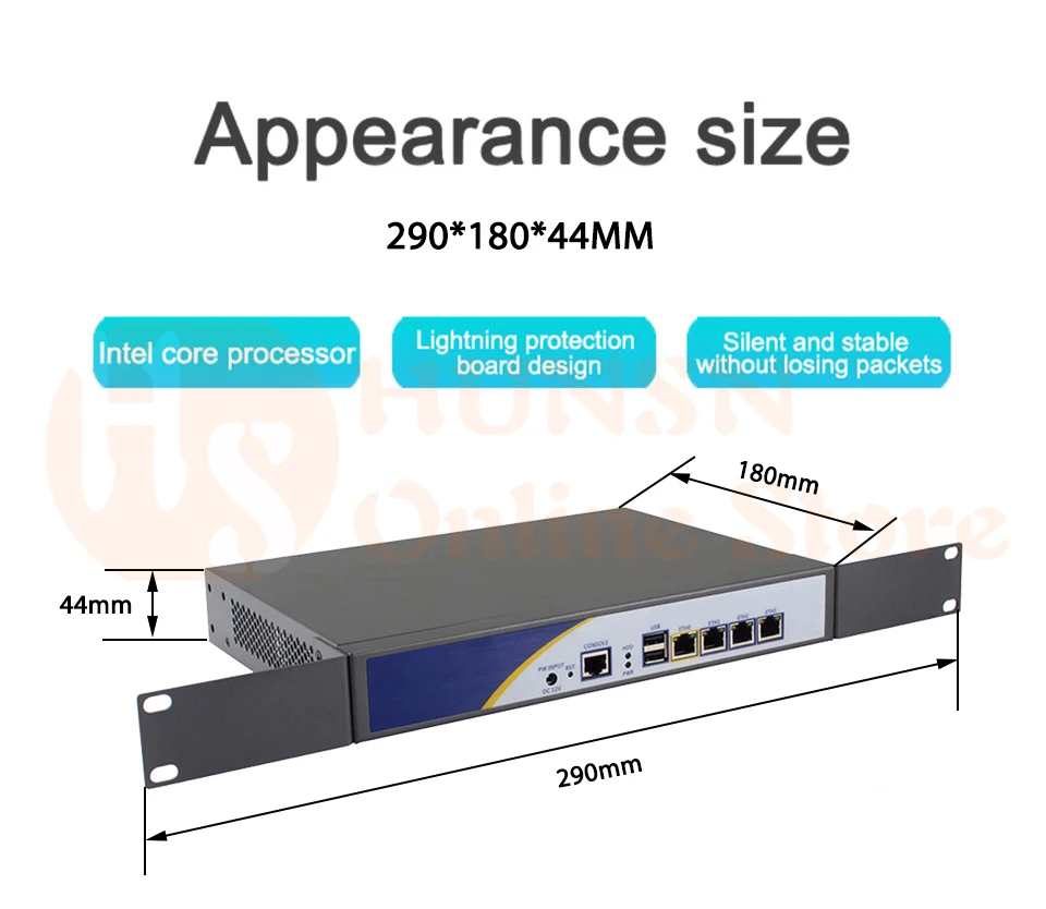 Брандмауэр Mikrotik Pfsense vpn-сетевая безопасность устройства маршрутизатор ПК Intel Atom D525, [HUNSN SA02R],(4LAN/2USB2. 0/1COM/1VGA/FAN