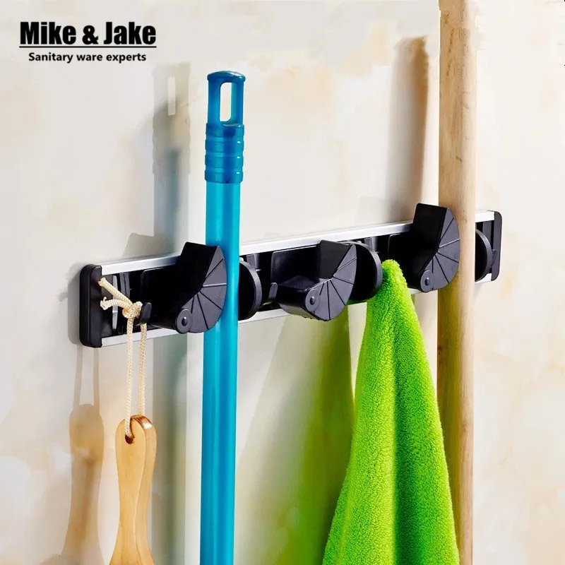 bathroom mop Shelf Holder with hooks Mop Rack rob hook Broom holder