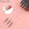 3Pcs/set Kolinsky Gel Nail Art Line Painting Brushes Crystal Acrylic Thin Liner Drawing Pen Nail Art Manicure Tools Set ► Photo 1/6