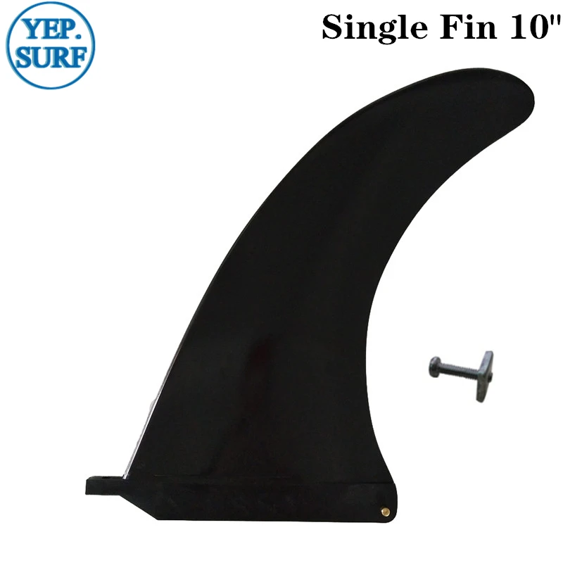 Black Surfing Central Fin With Screw Nylon Plastic 10 inch Single Surfboard Fin Longboard Fin Stand Up Paddle For Water Sport 50pcs yt425 m3 x mm nylon screw plastic countersunk head bolts cross head screw bolt