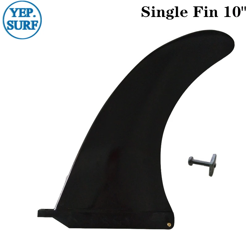 Black Surfing Central Fin With Screw Nylon Plastic 10 inch Single Surfboard Fin Longboard Fin Stand Up Paddle For Water Sport 50 5pcs m3 m4 m5 m6 m8 m10 m12 white nylon hexagonal screw nut washer set metric threaded hex head screw plastic insulated bolt