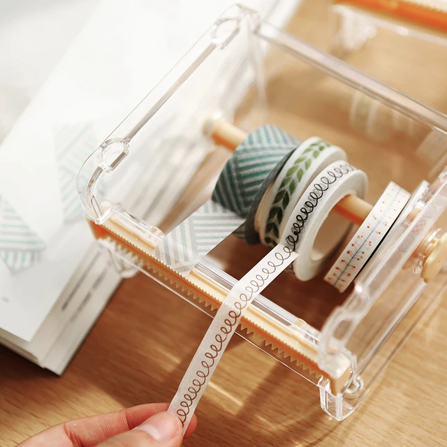 Transparent Washi Tape Dispenser Stationary Storage Box Washi Tape Cutter New Tools for Washi