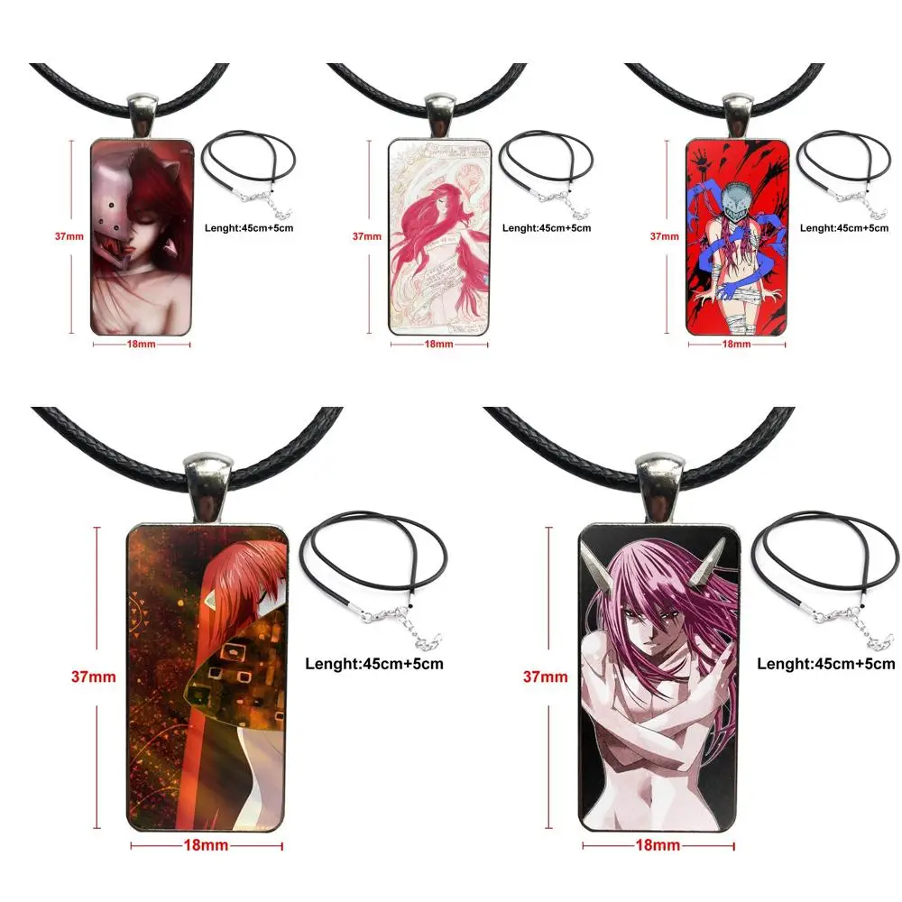 

For Men Women Gift Brand Steel Color Jewelry Fashion Statement Necklace Glass Necklaces Pendants Elfen Lied Anime Girl Poster