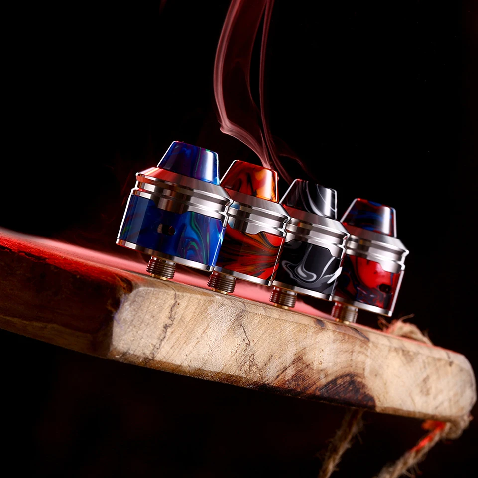 Original Aleader Rocket Resin RDA 24mm electronic cigarette Tank with 510 Drip Tip Dual adjustable airflow atomizer Vape tank (18)