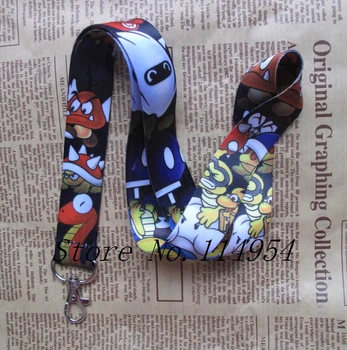 

Free shipping 10 Pcs /Wholesale lot Super Mario Necklace Strap Lanyards Cell Phone PDA Key ID Strap Charms Q-6