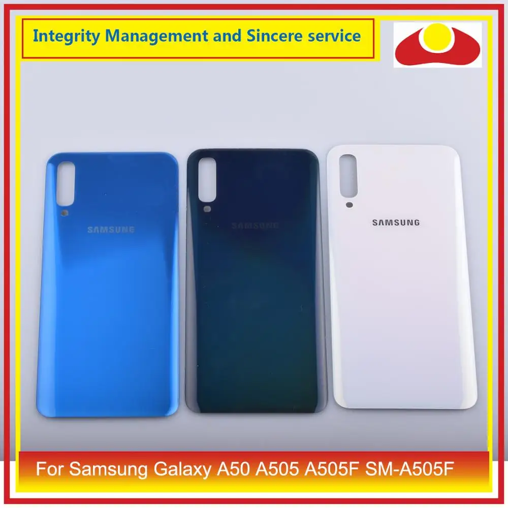 

10Pcs/lot For Samsung Galaxy A50 A505 A505F SM-A505F Housing Battery Door Rear Back Glass Cover Case Chassis Shell A50 2019