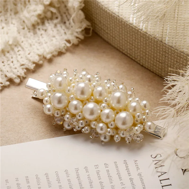 Yobest Fashion Pearl Hair Clip for Women Elegant Korean Design Snap Barrette Stick Hairpin Hair Styling Accessories