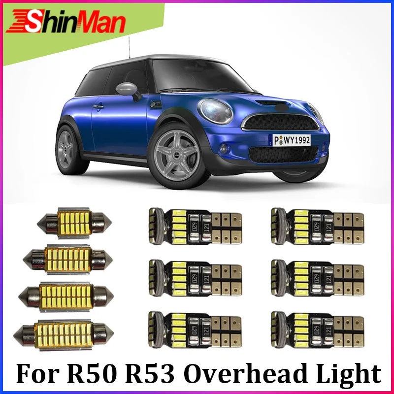 

ShinMan 5x Error Free LED CAR Light Interior Light LED For MINI Cooper R50 R53 S/JCW LED Overhead Light 2001-2006 Accessories