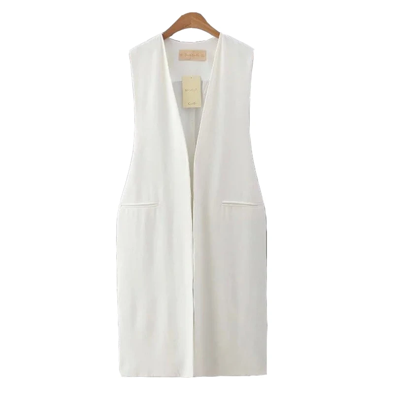 OLGITUM 2017 Laides fashion Office Suits Split Waistcoat font b Women b font White Black Long