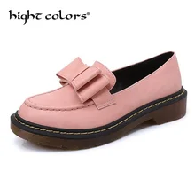 Женские мокасины без шнуровки; женские туфли на плоской подошве с круглым носком и бантом ручной работы; модные женские туфли-оксфорды; Повседневная обувь для колледжа